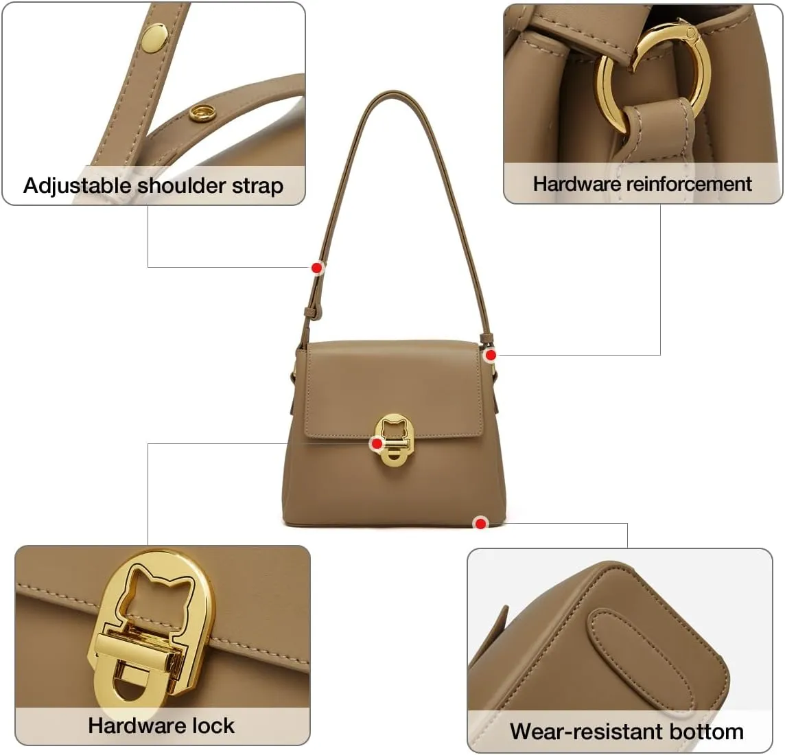 FOXLOVER Cell Phone Crossbody Bags for Women Twist Closure Flap Small Mini Size Vertical Wallet Purse