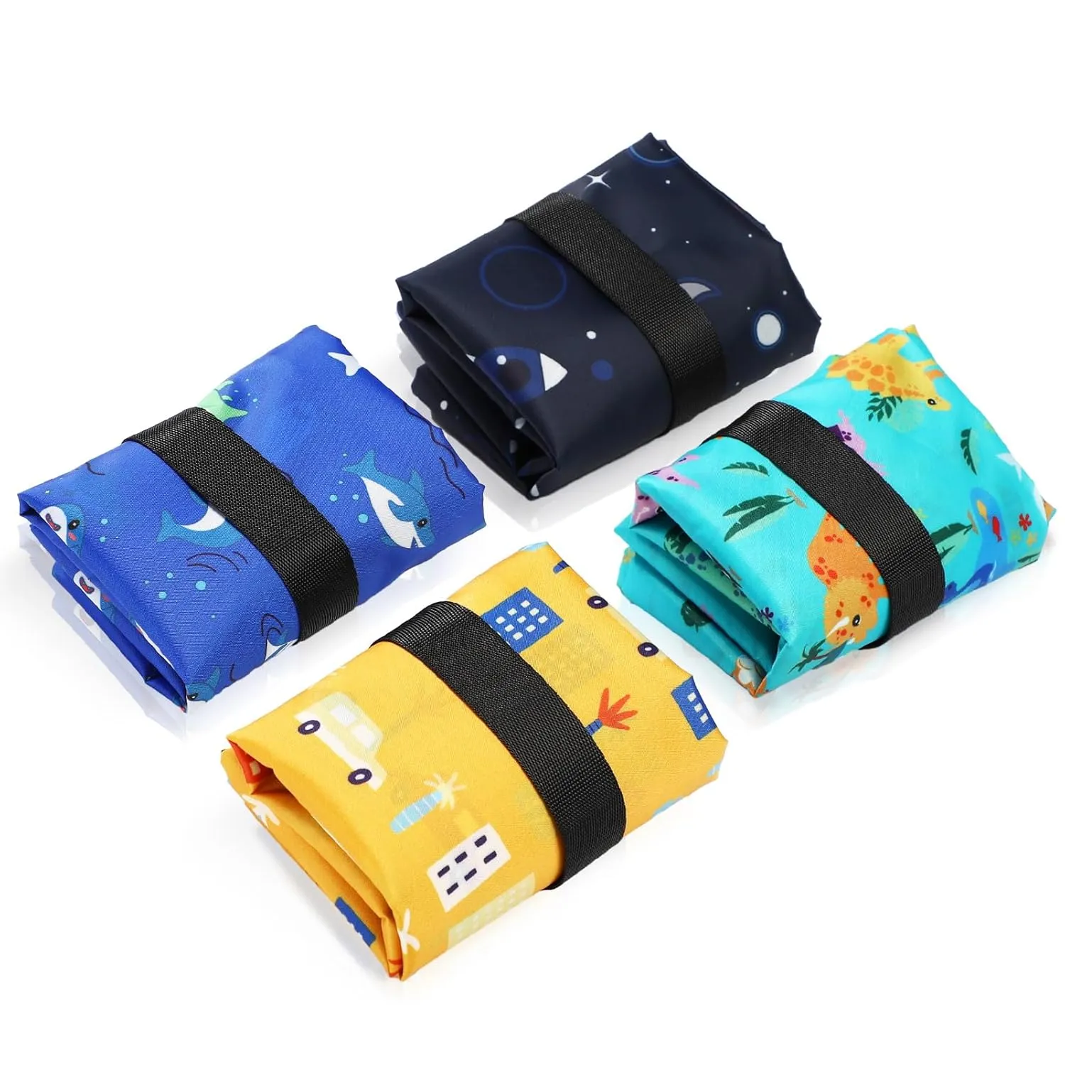 Frienda 4 Pieces Wet Dry Bag for Baby Waterproof Reusable Washable Diaper Bag Sealed with Handle for Travel, Beach, Swimsuit, Diapers, Dirty Gym Clothes and Toiletries (Nature)