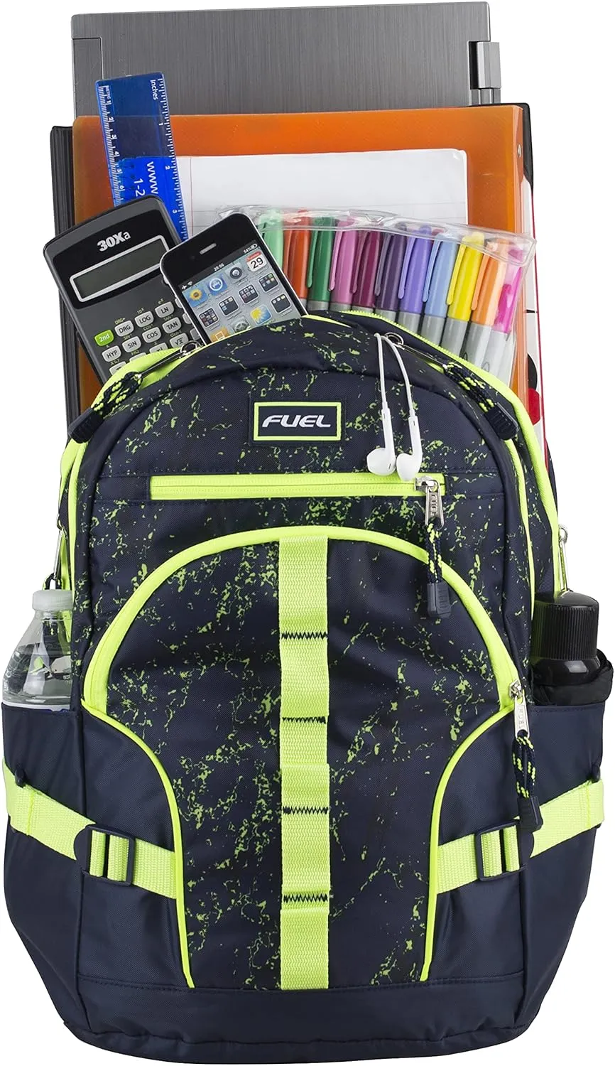 FUEL Hiking Laptop Backpack, College Bookbag, Travel Daypack with 5 Compartments, Dynamo Tech Pocket, 18.5 Inches