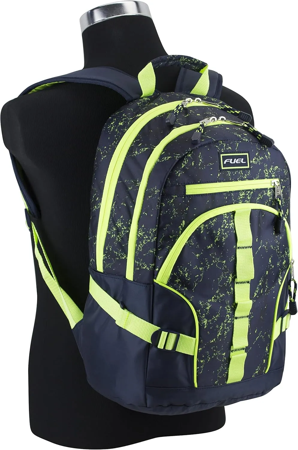 FUEL Hiking Laptop Backpack, College Bookbag, Travel Daypack with 5 Compartments, Dynamo Tech Pocket, 18.5 Inches