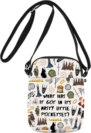 G2TUP Fantasy Book Crossbody Bag Fantasy Book Gift What Has It Got In Its Nasty Little Pockets Middle Crossbody Bag