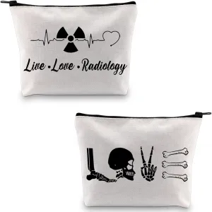 G2TUP Radiologic Technologists Gift X-Ray Tech Cosmetic Makeup Bag Live Love Radiology Radiographer Organizer (Live Love Radiology)