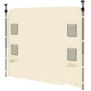 Gazebo Side Panel, Canopy Sidewall Panel with 4 Mesh Bags and 2 Storage Pockets for 3 x 3 m Straight Leg Pop Up Gazebos, 1 Pack Sidewall Only, Beige