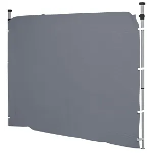 Gazebo Side Panel, Canopy Sidewall Panel with 4 Mesh Bags and 2 Storage Pockets for 3 x 3 m Straight Leg Pop Up Gazebos, 1 Pack Sidewall Only, Grey