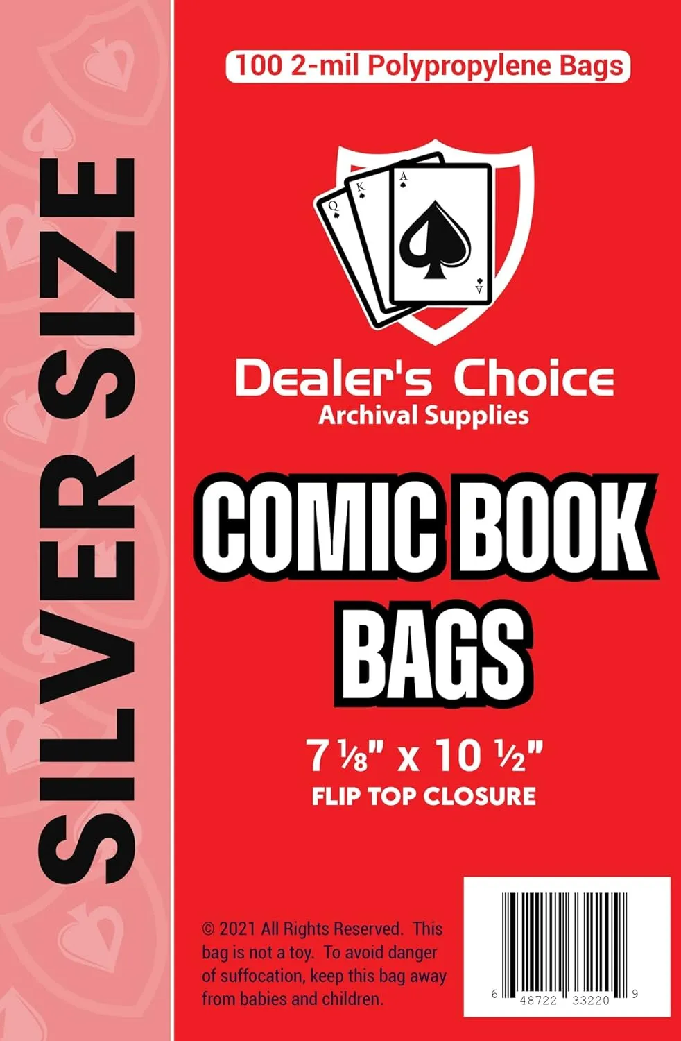 Gemini Premium Comic Book Bags | 1000ct Silver Size Comic Book Sleeves (7 1/8" x 10 1/2") | 2-mil Polypropylene, Acid-Free, 1-1/2" Fold Over Flap, Enhanced Clarity and Protection