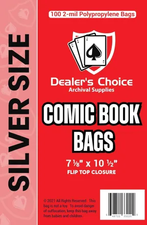 Gemini Premium Comic Book Bags | 1000ct Silver Size Comic Book Sleeves (7 1/8" x 10 1/2") | 2-mil Polypropylene, Acid-Free, 1-1/2" Fold Over Flap, Enhanced Clarity and Protection
