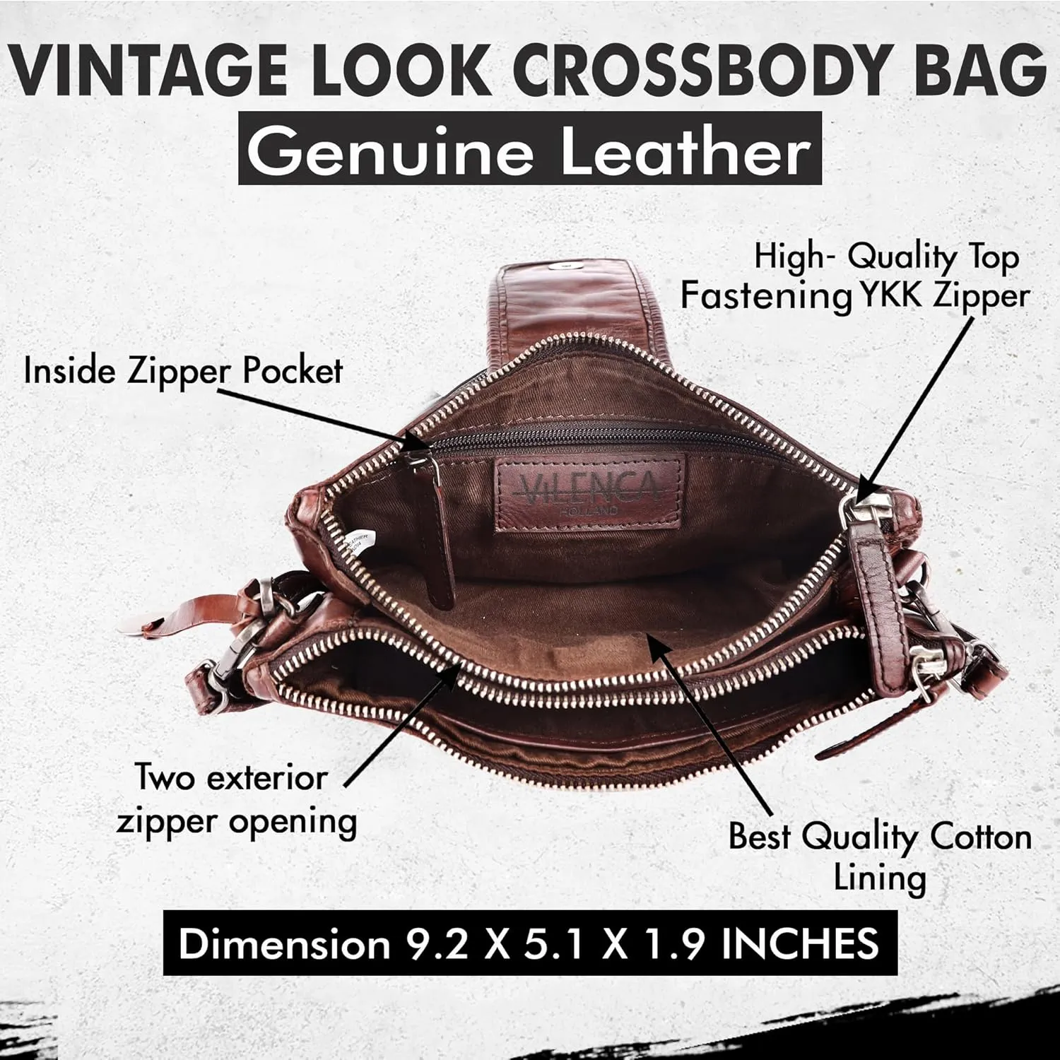 Genuine Leather Crossbody Sling Bag for Women - Trendy Casual Office Bag with Adjustable Strap