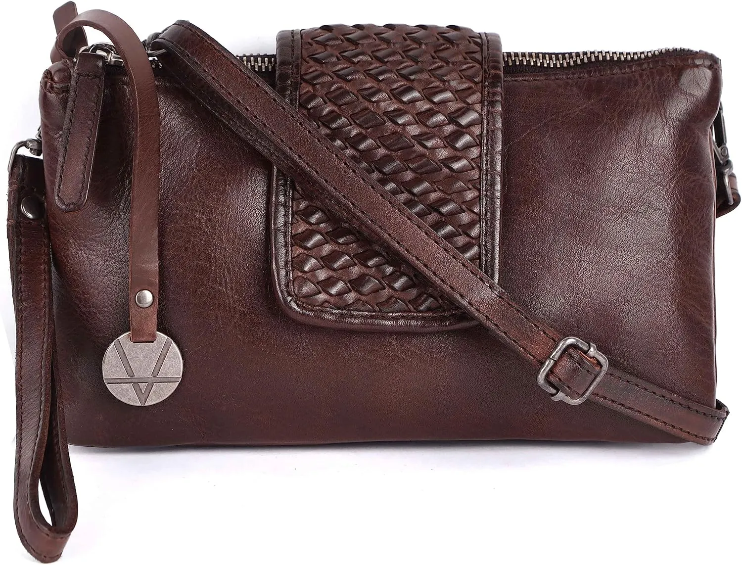 Genuine Leather Crossbody Sling Bag for Women - Trendy Casual Office Bag with Adjustable Strap