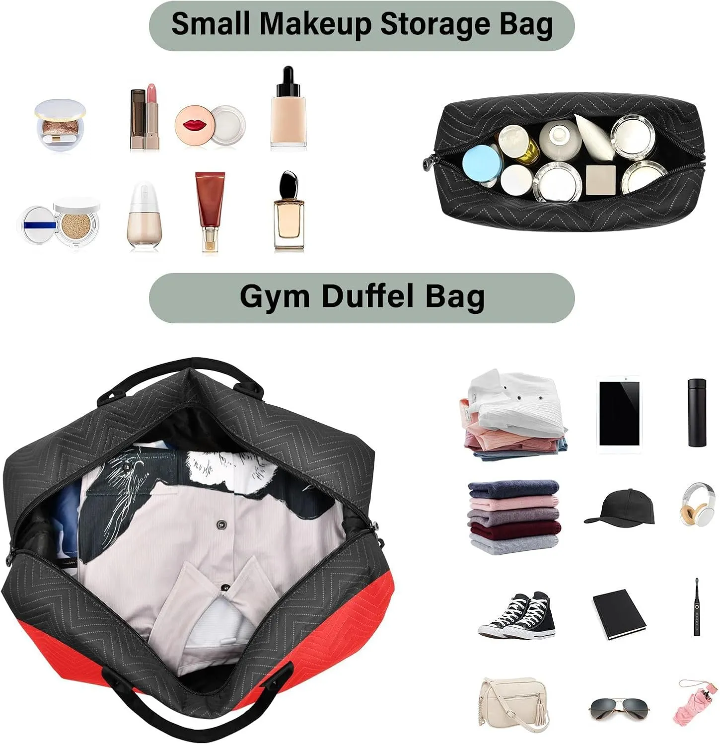 German Flag Travel Duffle Bag Gym Bag Quilt Weekender Bags Carry On Bag Overnight Bag with Make Up Bag for Women Trip Ladies Airplane Travel Essentials Gifts