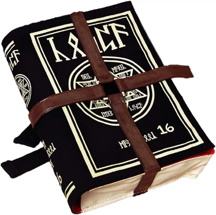 GK-O Anime Cosplay Magic Book Canvas PU Shoulder Bag Cross Body Bags Unisex Backpack (PU leather)