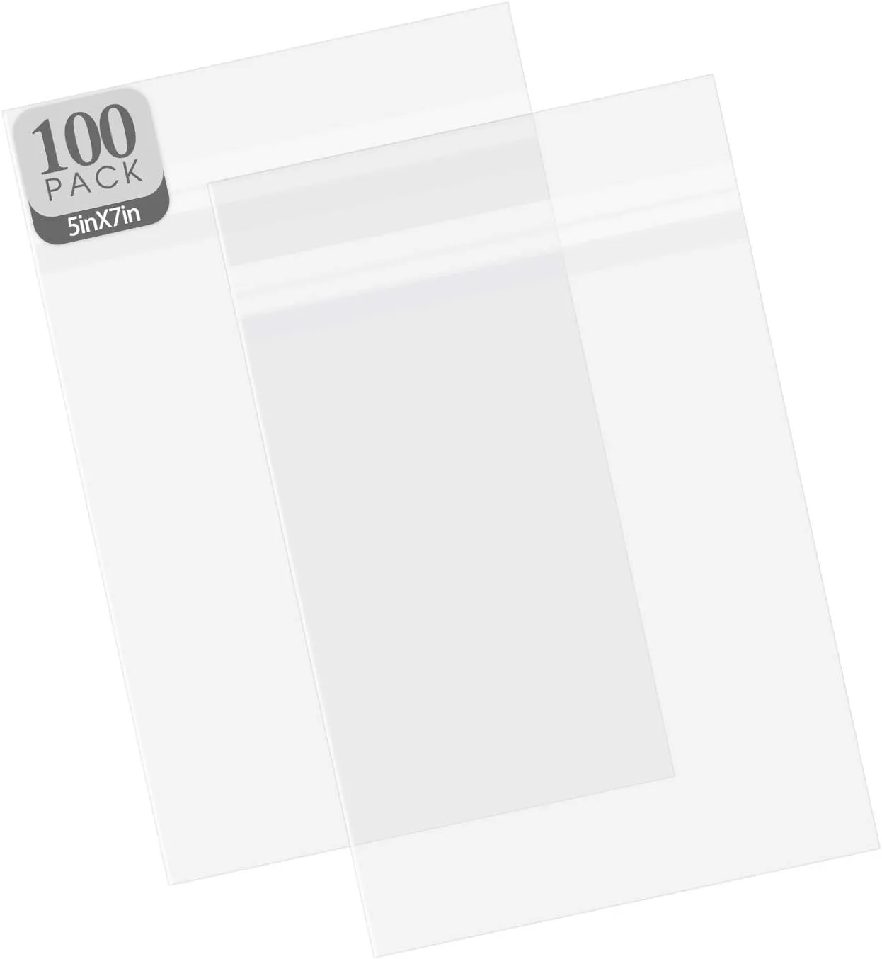 Golden State Art, Pack of 100, Acid-Free 5 1/4 X 7 1/8 inches Crystal Clear Sleeves Storage Bags for 5x7 Photo Framing Mats Mattes