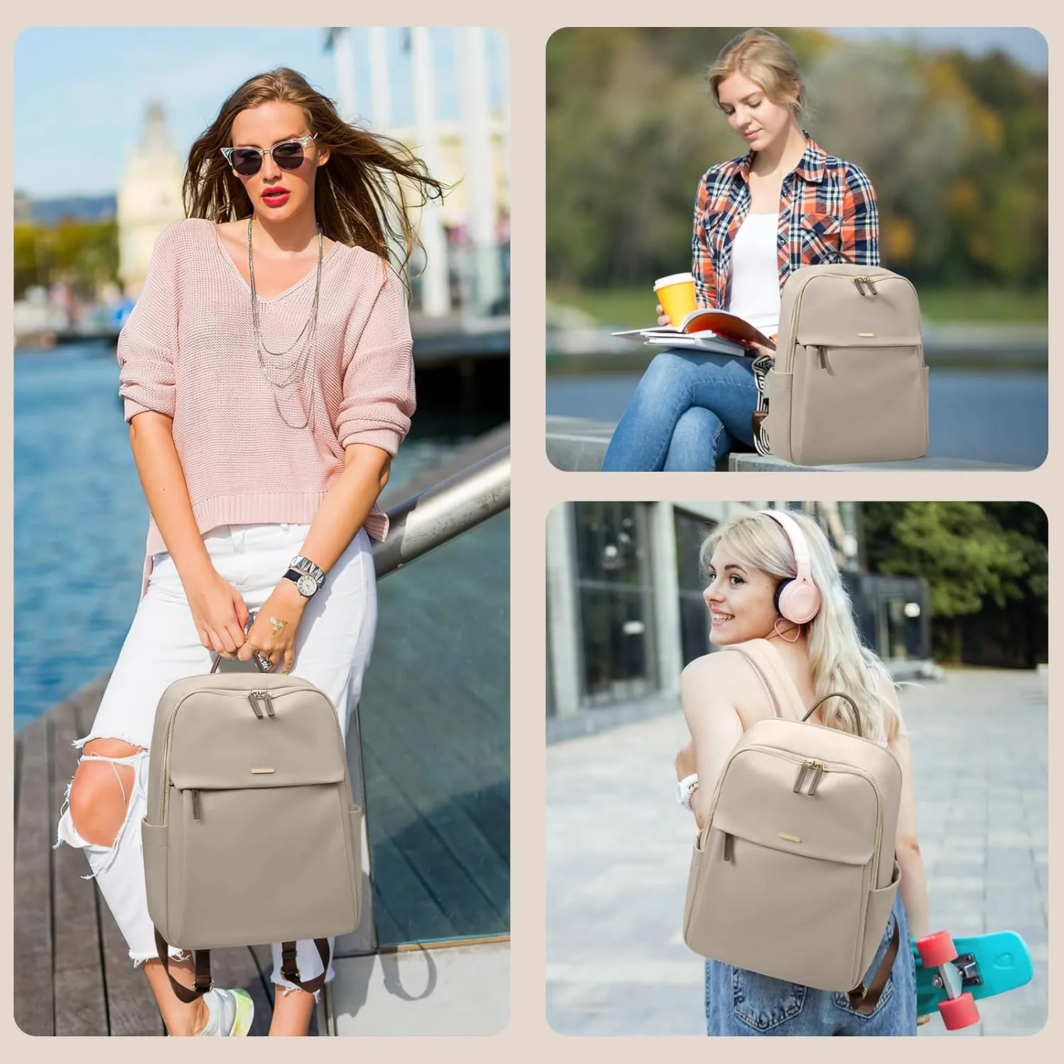 GOLF SUPAGS Women Laptop Backpack with Separate Laptop Compartment Fits 15.6 Inch Notebook Casual Daypack for Work Travel College Backpack Book Bags