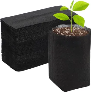 GREANER Nursery Bags for Plants, 100 PCS 6.7x7.8 Inch Seedling Bags, Non-Woven Fabric Seedlings Grow Bag, Deep Nursery Grow Bags for Indoor Outdoor Home Garden Greenhouse Supplies
