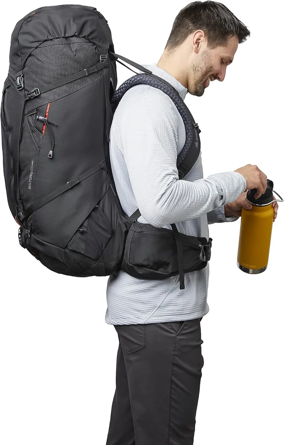 Gregory Baltoro 85L Pro Unisex Backpacking Pack with FreeFloat Suspension, AirCushion Breathable Backpanel, Large, Lava Black