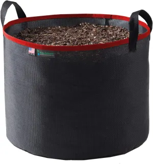 Grow Bag 10 Gallon, Planting Pots - Colorful Plant Grow Bags Pots Gardening Vegetable - Air Pruning Mesh Fabric Plant Container - (Black/Red)