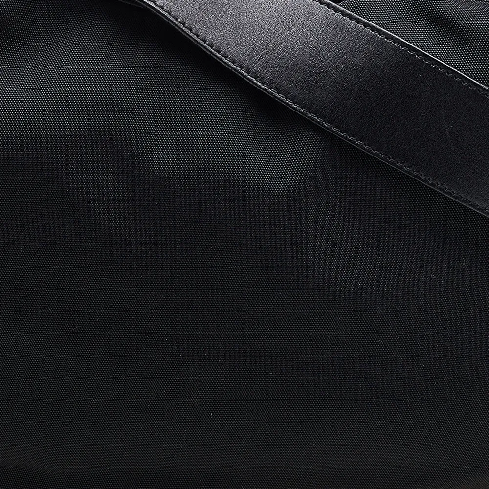 Gucci Black Leather And Fabric Vintage Hobo