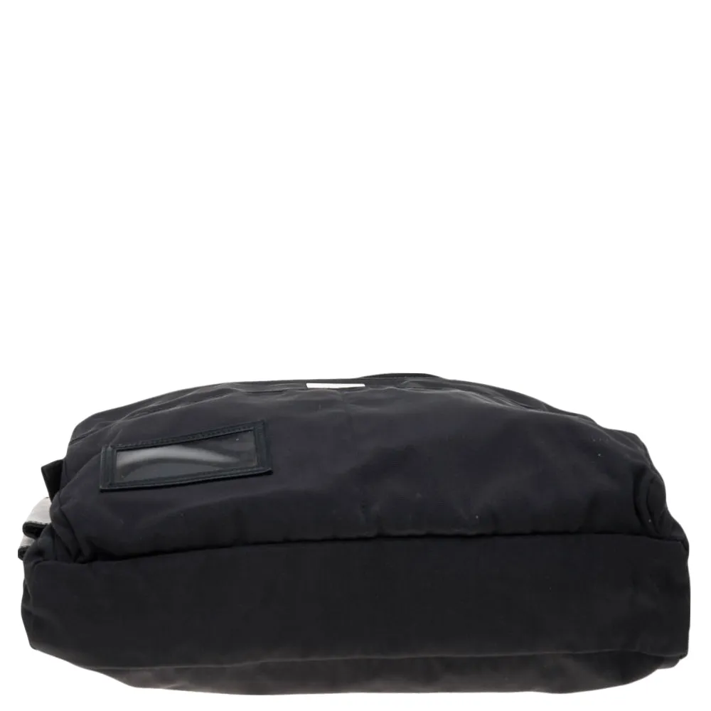 Gucci Black Nylon and Leather Hobo