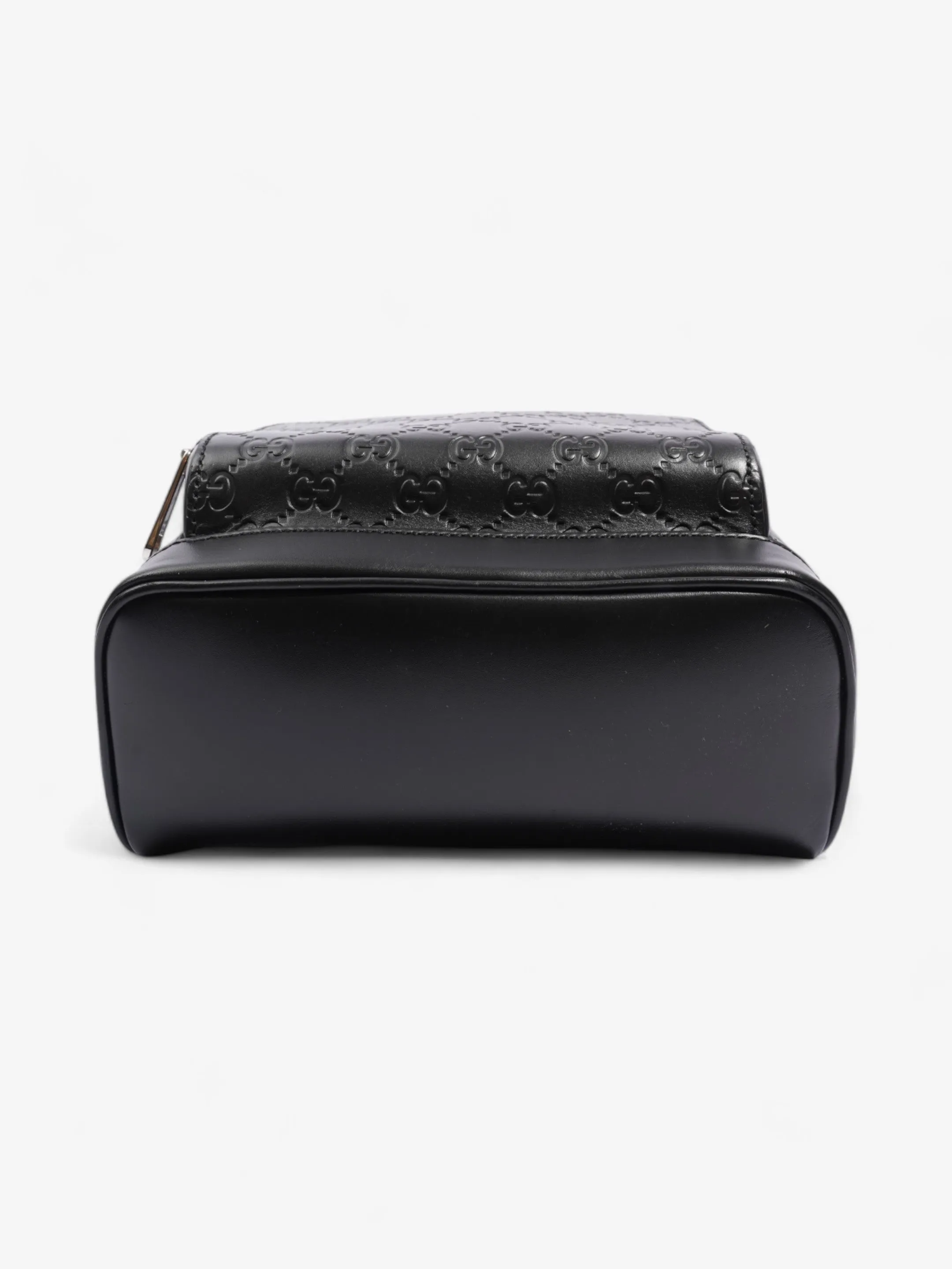 Gucci Signature Backpack Black Embossed Leather Small