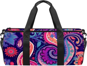 Gym Bags for Women,Duffle Bag for Travel,Colorful Paisley Ethnic Floral,Gym Bag for Men