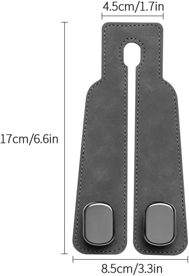 Headrest Hooks Car for Hyundai EON 2011-2019, Back Seat Headrest Hooks Leather Storage Organizer Interior Car Accessorie,2pcs Brown