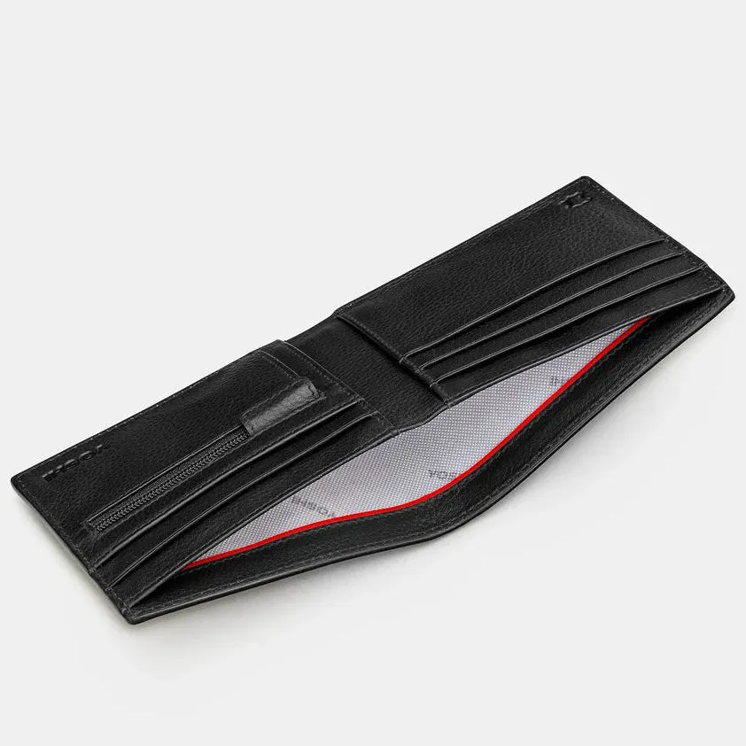Highland Cow Black Leather Wallet