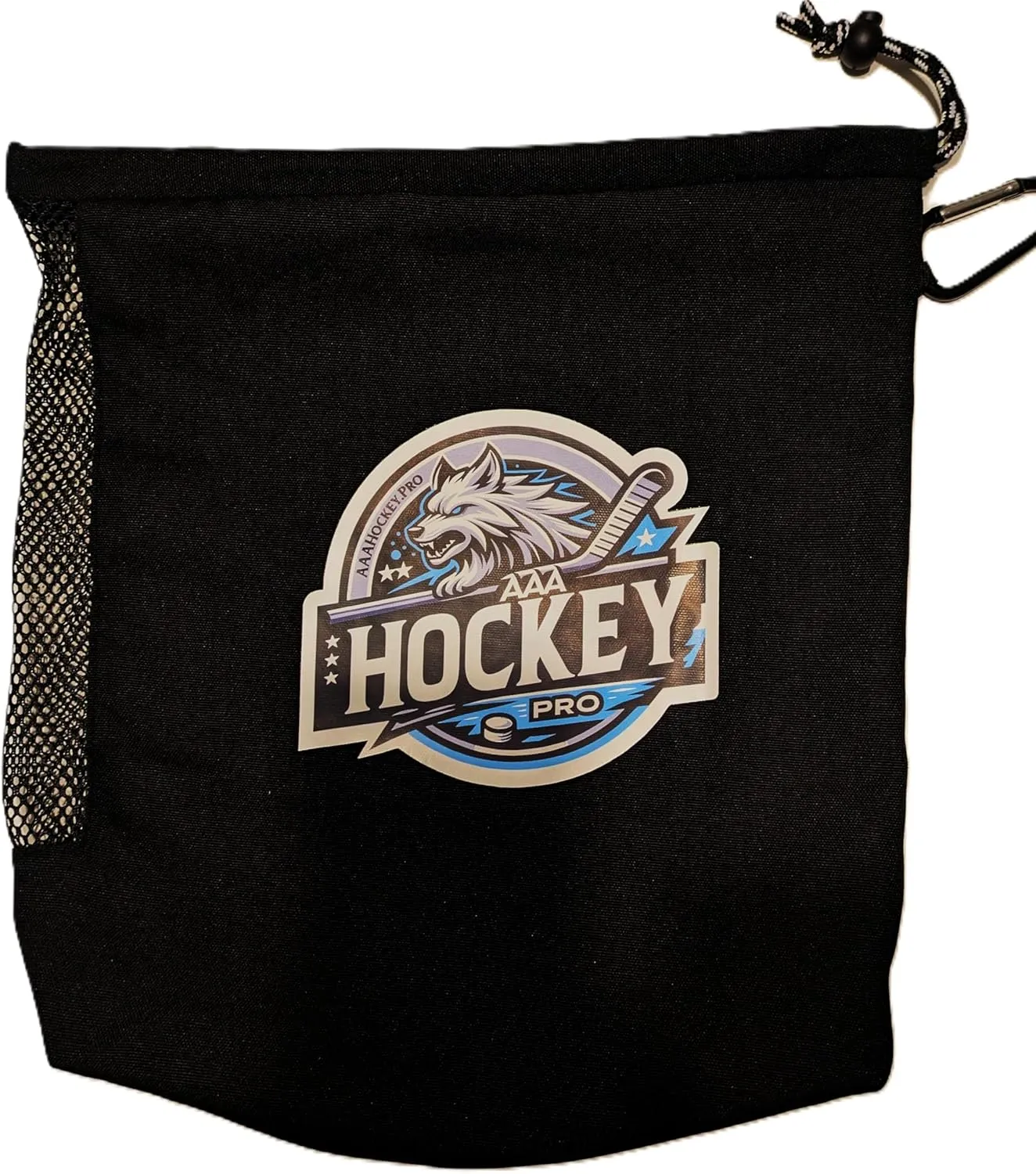 Hockey Helmet Bag with Anti-Fog Cloth - Breathable Mesh, Durable Cotton and Carabiner Clip