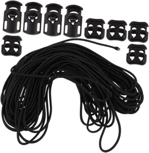 Holibanna 1 Set DIY Suitcase Accessories Kit Elastic Rope Pig Nose Buckles Cylindrical Buckles Durable Easy to Use for Clothing Bags More for Home Shop DIY Projects