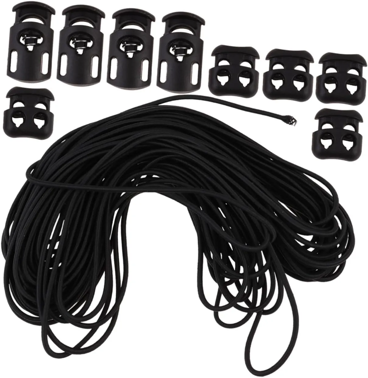 Holibanna 1 Set DIY Suitcase Accessories Kit Elastic Rope Pig Nose Buckles Cylindrical Buckles Durable Easy to Use for Clothing Bags More for Home Shop DIY Projects