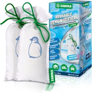 Household Mini Moisture Absorbers | 5.5oz SET OF 2 Reusable Dehumidifier Bags | Closet Humidity Absorber | Absorbs Moisture Damp Bad Odours | Closet Dehumidifier 100% Leakproof