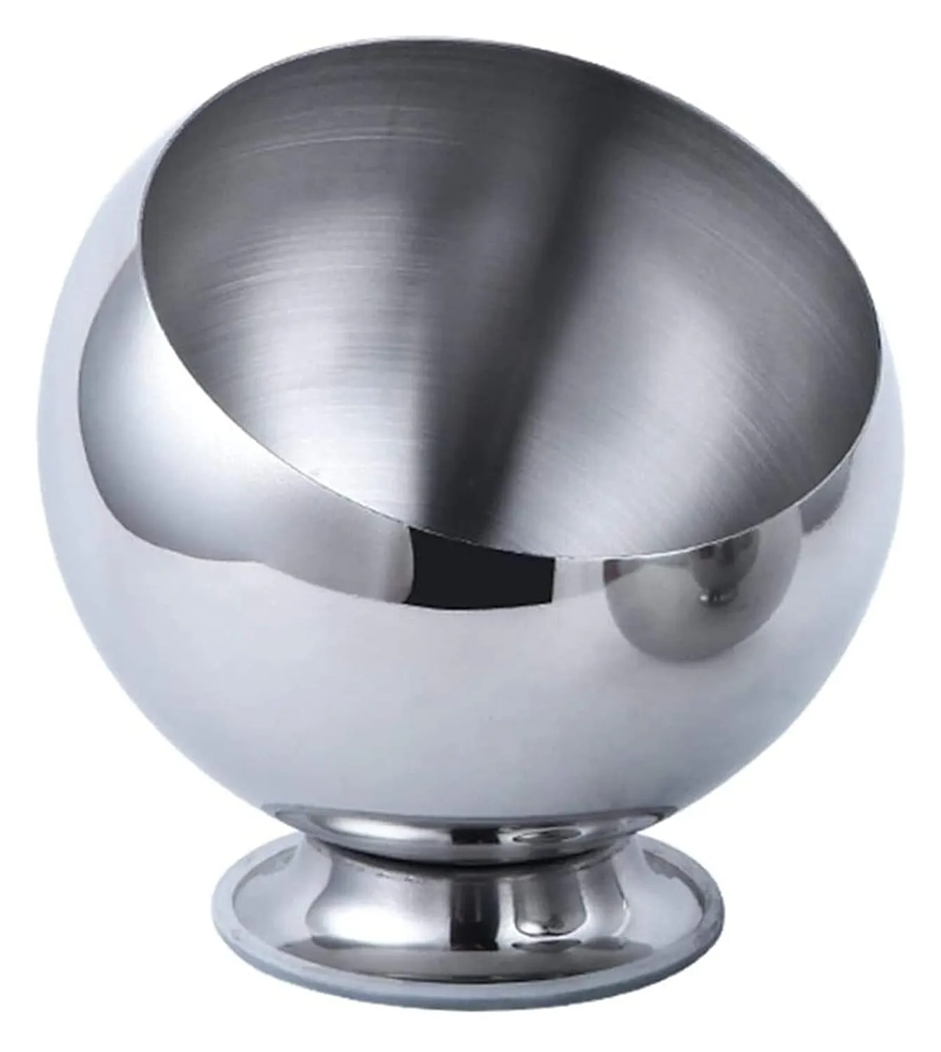 Household Trash Trash Can Desktop Trash Bins Stainless Steel Ashtray with Base for Home Office Bath Livingroom Apartment Hotel Garbage can (Size : 14cm (with Base))