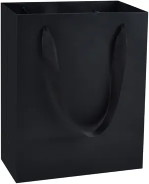 HUAPRINT Black Matte Gift Paper Bags with Handles, 30 Pack, 8x5x10 inch, Retail & Wedding Bags