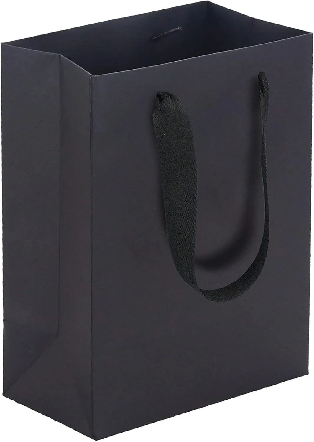 HUAPRINT Black Paper Bags - Gift & Shopping Bags with Ribbon Handles, 30 Packs, 5.25x3.25x8 Inch, Perfect for Retail, Parties, Weddings & Business
