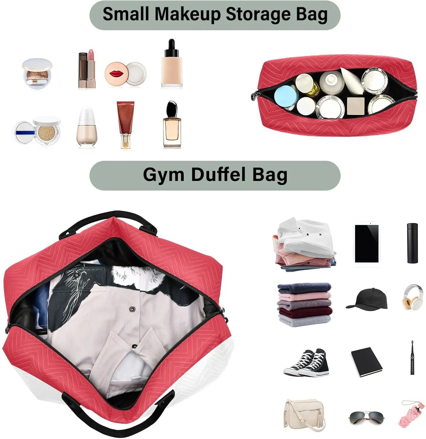 Hungarian Flag Travel Duffle Bag Quilt Weekender Bags Carry On Bag Gym Bag Overnight Bag with Make Up Bag for Ladies Women Trip Airplane Travel Essentials Gifts