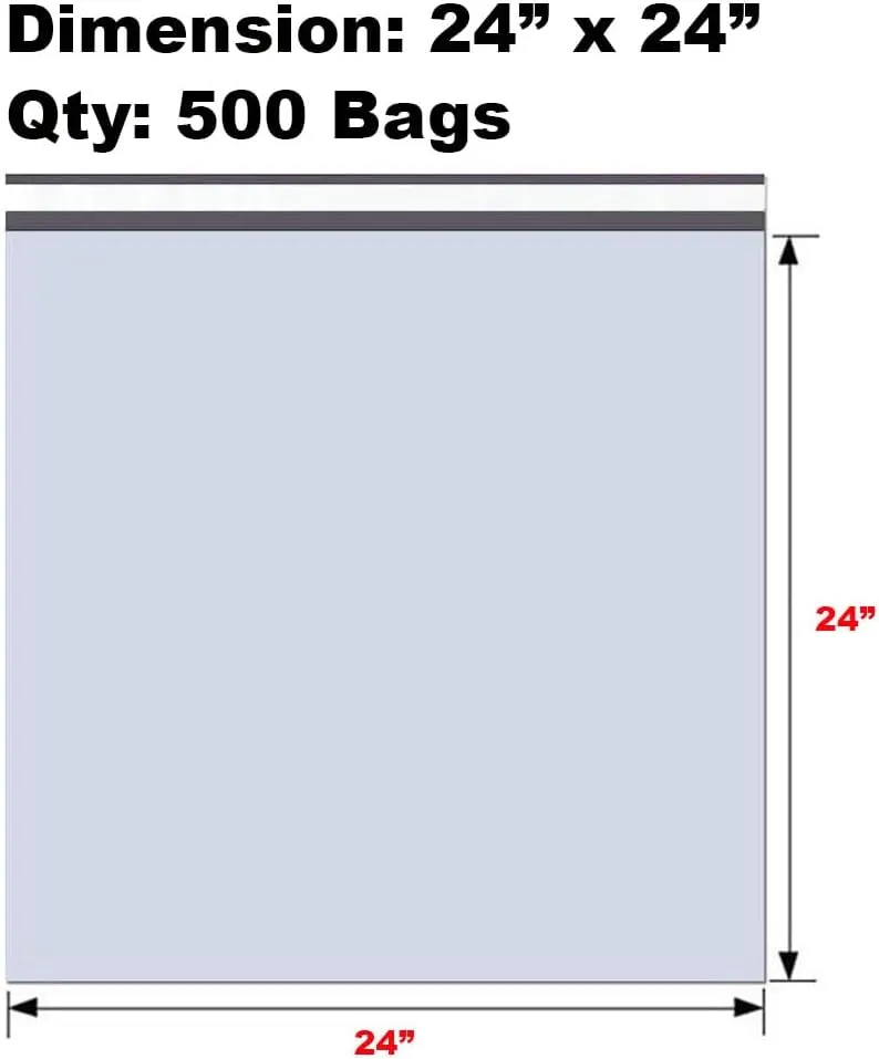 iMBAPrice (500-Pack) Poly Mailers 24x24 Inch XL Size #8 White Color Poly Mailing Shipping Envelopes Bags, Self Seal Adhesive Waterproof and Tear Proof (Total 500 Bags)