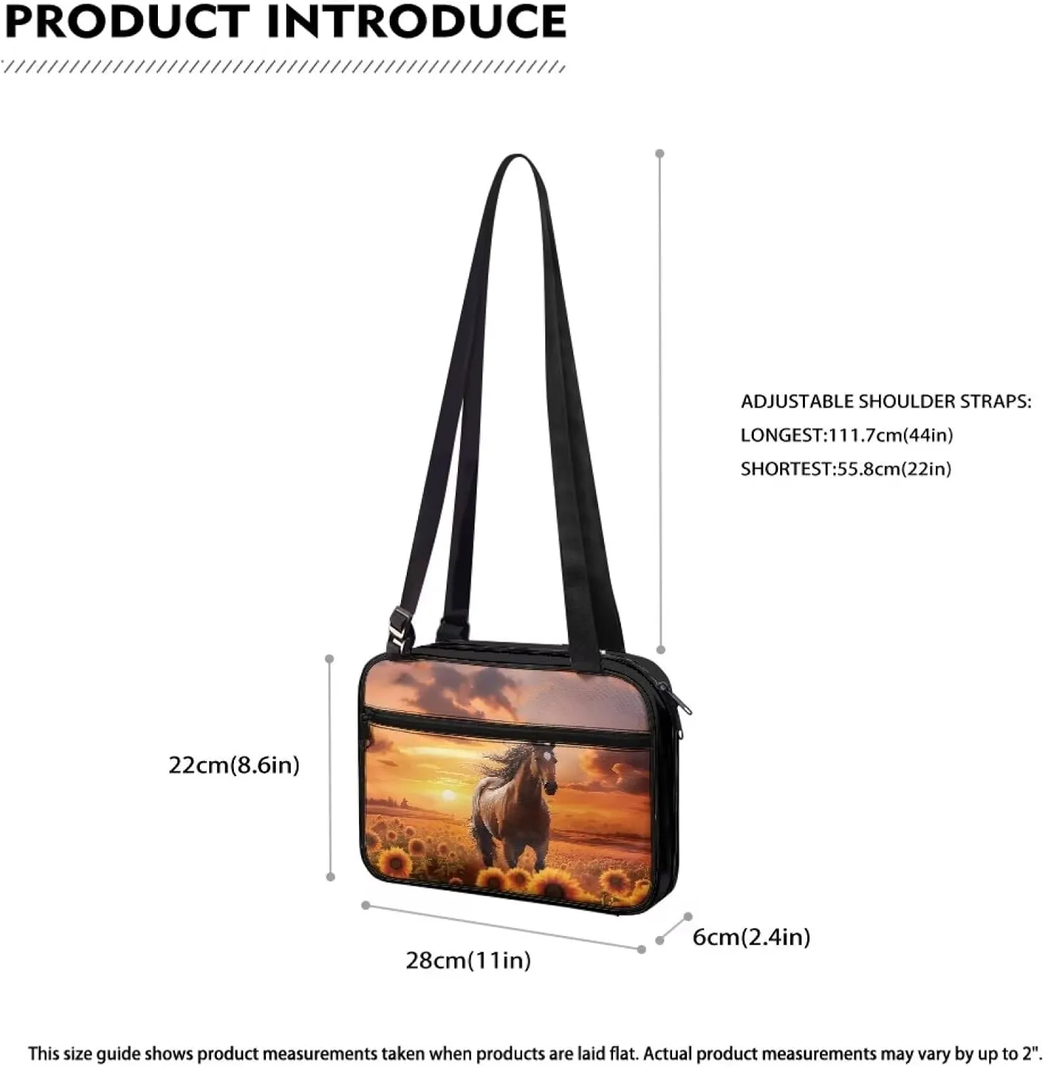 INSTANTATRS Bible Cover Large Capacity Shoulder Crossbody Bag Church Handbag with Strap Shoulder Strap for Men Women Kids