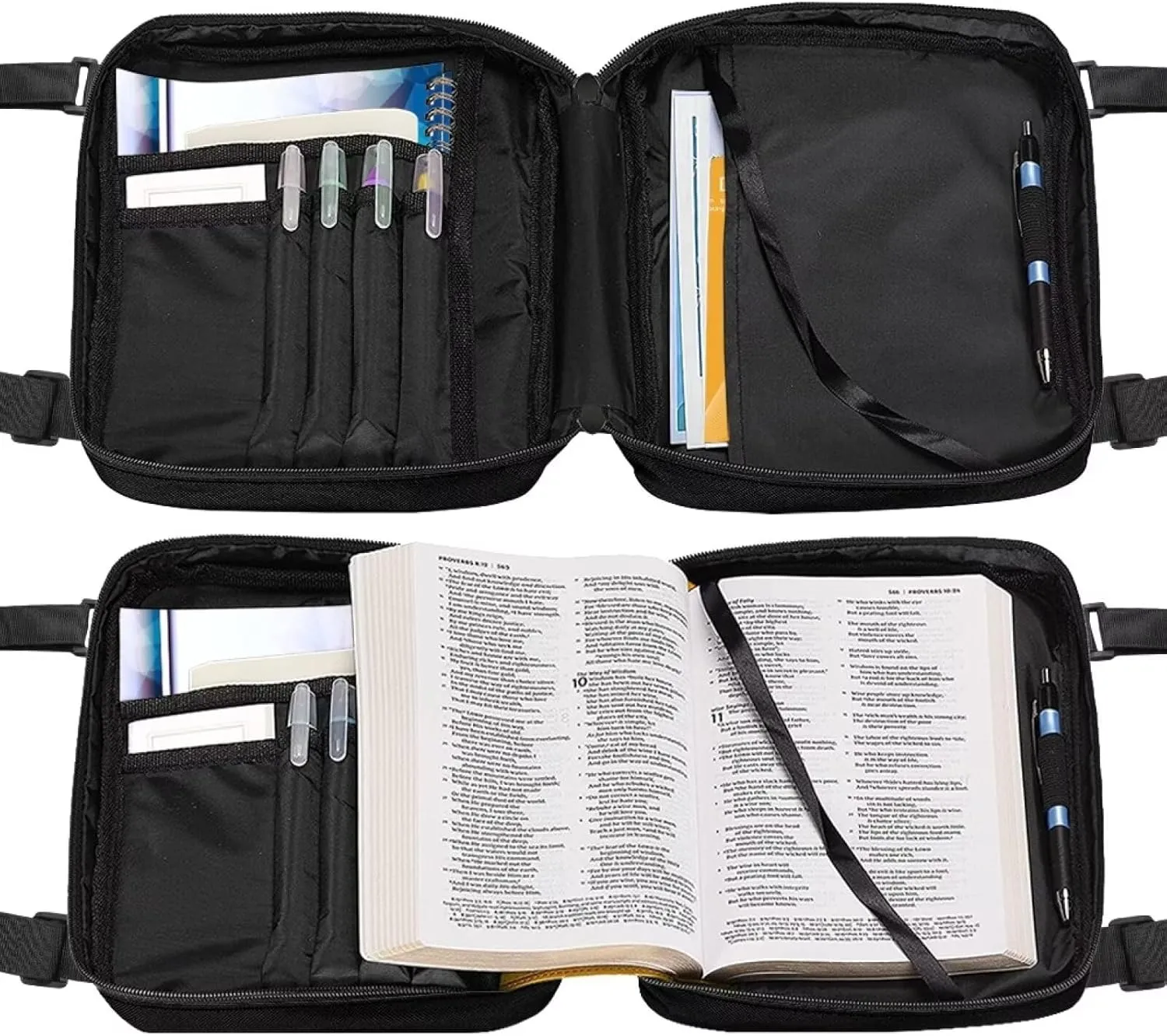 INSTANTATRS Bible Cover Large Capacity Shoulder Crossbody Bag Church Handbag with Strap Shoulder Strap for Men Women Kids