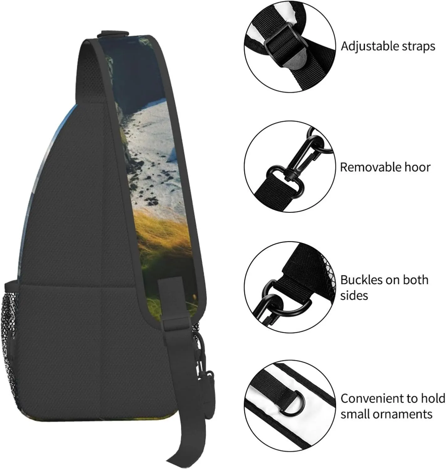 Ireland Outdoors County Clare The Cliffs Sling Backpack,Men Cross Chest Bag Diagonally,Shoulder Bag For Outdoor Bag