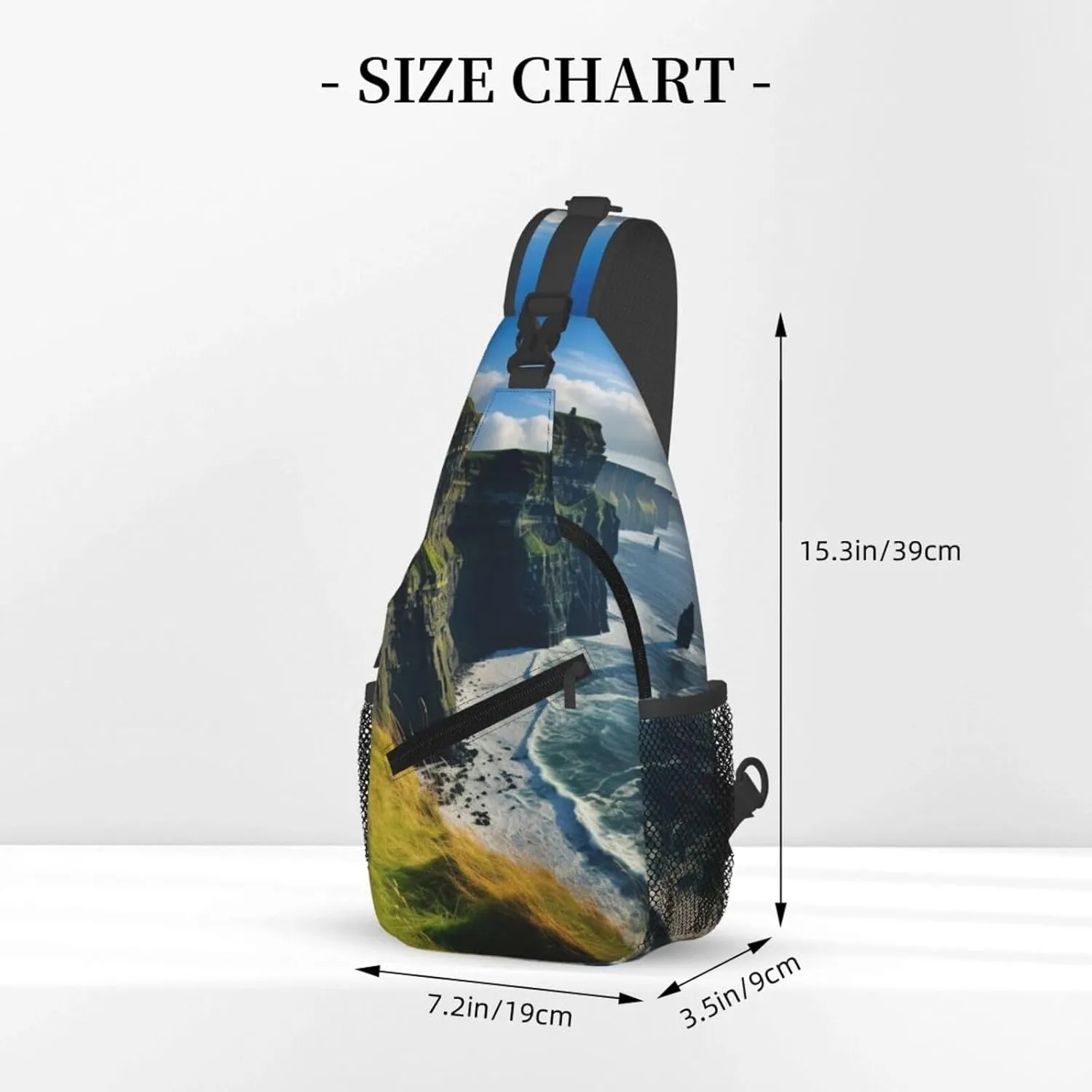 Ireland Outdoors County Clare The Cliffs Sling Backpack,Men Cross Chest Bag Diagonally,Shoulder Bag For Outdoor Bag
