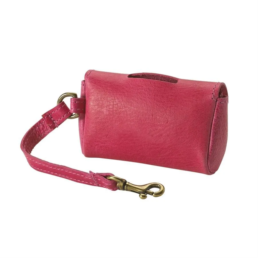 Italian Leather Dog Waste Bag Holder - Personalized