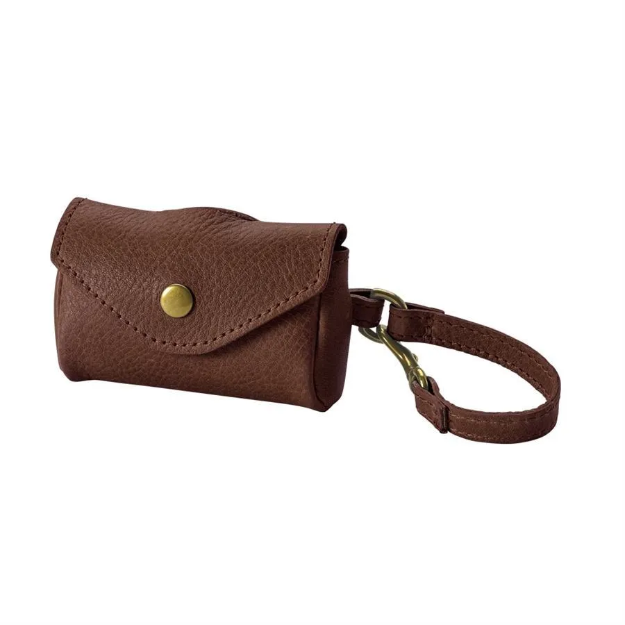 Italian Leather Dog Waste Bag Holder - Personalized