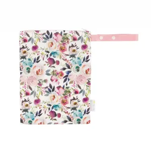 Itzy Ritzy Sealed Wet Bag with Handle – Wet Bag for Travel, Swimsuits, Cloth Diapers, Gym Clothes & Toiletries - Washable & Reusable with Water Resistant Lining - Measures 11” x 14” (Blush Floral)