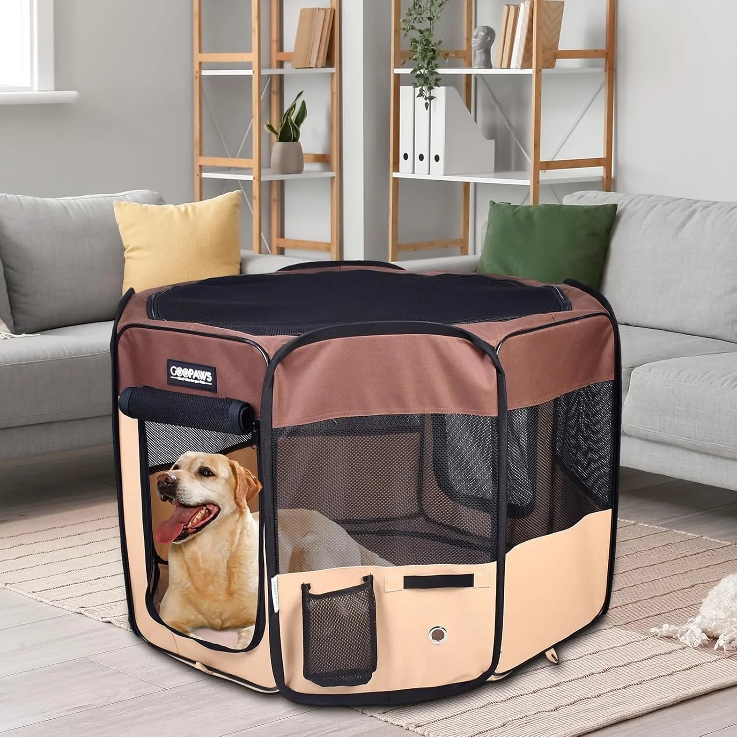 JESPET Pet Dog Playpens 36", 45" & 61" Portable Soft Dog Exercise Pen Kennel with Carry Bag for Puppy Cats Kittens Rabbits, Indoor/Outdoor Use