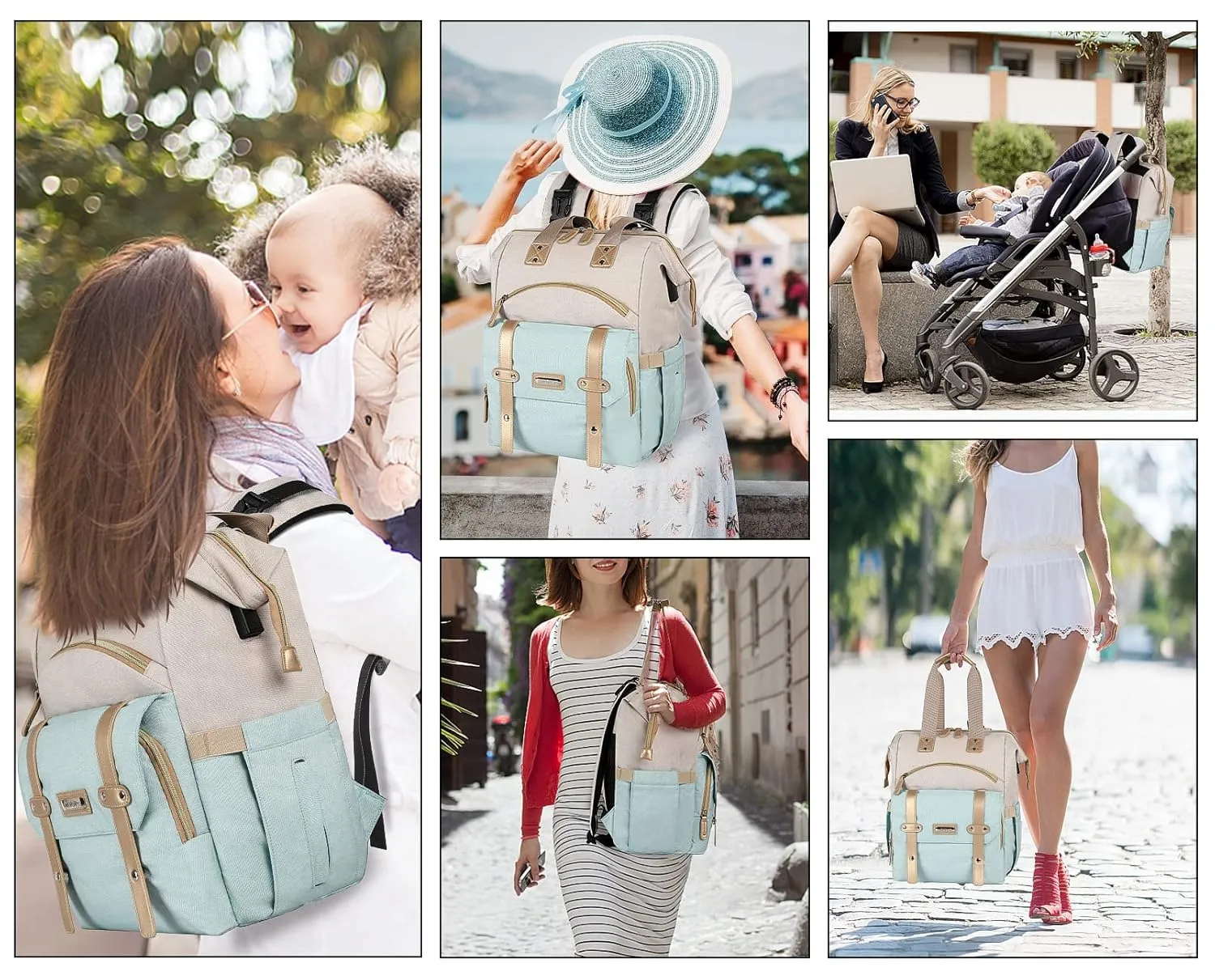 Jiefeike Girls Diaper Backpack,Travel Backpack Diaper Bag for Dad Mom Baby Boys,Insulated Pockets Portable Baby Nappy Bags with USB Charging Port,RFID Anti-Theft Water-Resistant Pocket Stroller Straps