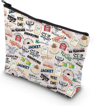 JNIAP Agriculture Teacher Makeup Bag Agriculture Teacher Gift AG Professor Gift Agriculture Teacher Zipper Bag (Agriculture mb)