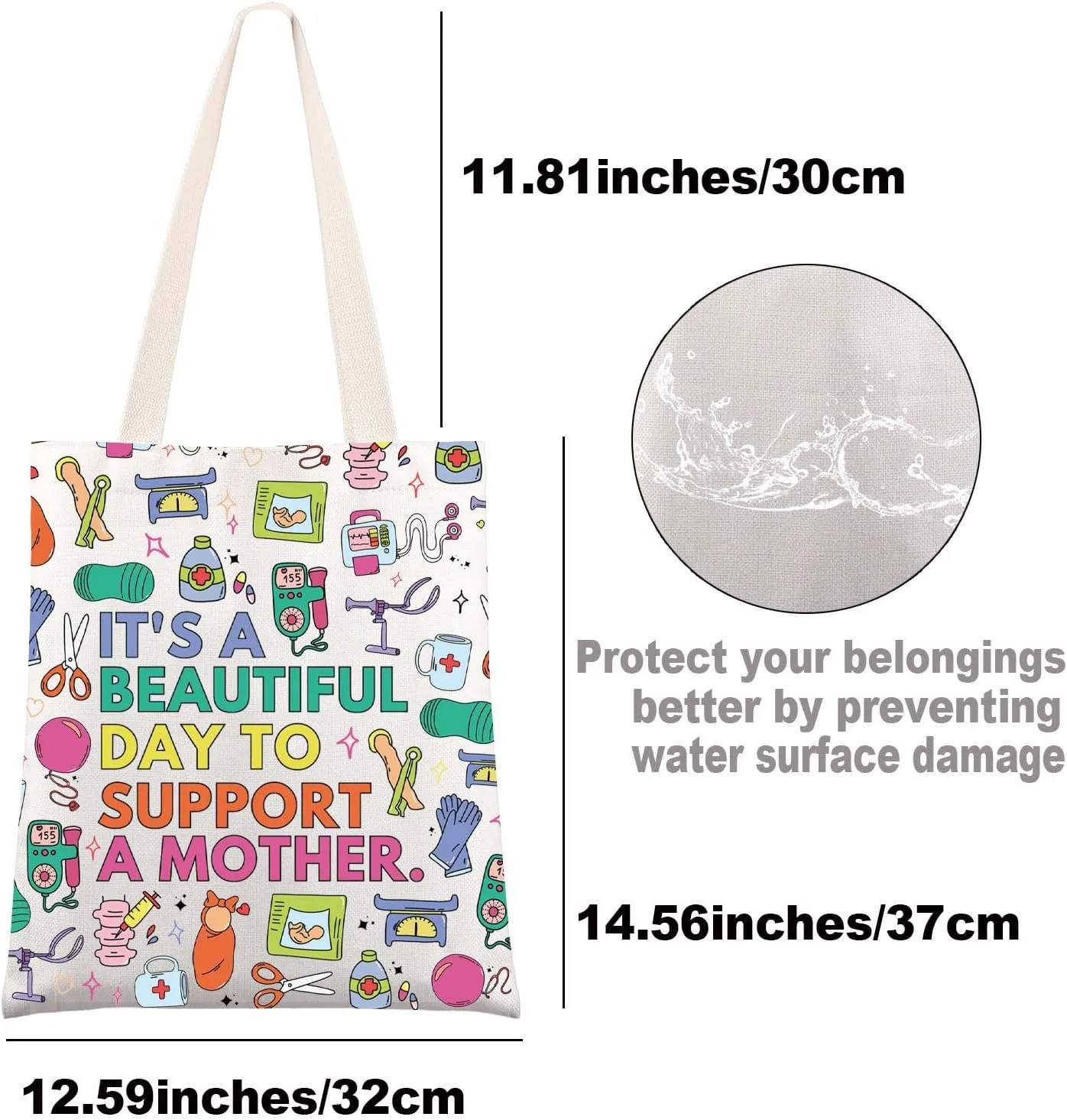 JNIAP Birth Doula Tote Bag Postpartum Doula Gifts It's A Beautiful Day To Support A Mother Midwives Gifts