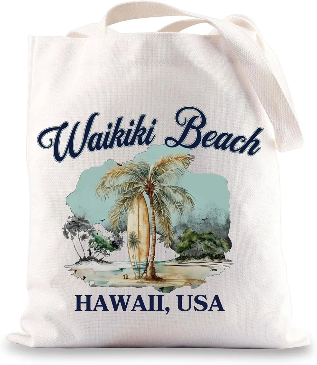 JNIAP Hawaii Waikiki Beach Tote Bag Hawaii Coastal Travel Bag Oahu Hawaii Surfing Gifts Hawaii Waikiki Beach Trip Gifts