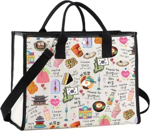 JNIAP Korean Tote Bag - South Korea Travel & K Drama K Pop Lover Gifts - Seoul Shoulder Bag