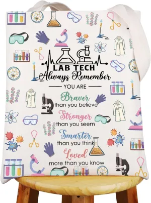 JNIAP Lab Tech Tote Bag Medical Laboratory Technologist Gifts Lab Week Gifts Lab Technician Grocery Bags