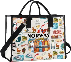 JNIAP Norway Tote Bag - Trip Gift, Vacation Gifts, Shoulder Bag, Norwegian Gift, Travel Bag