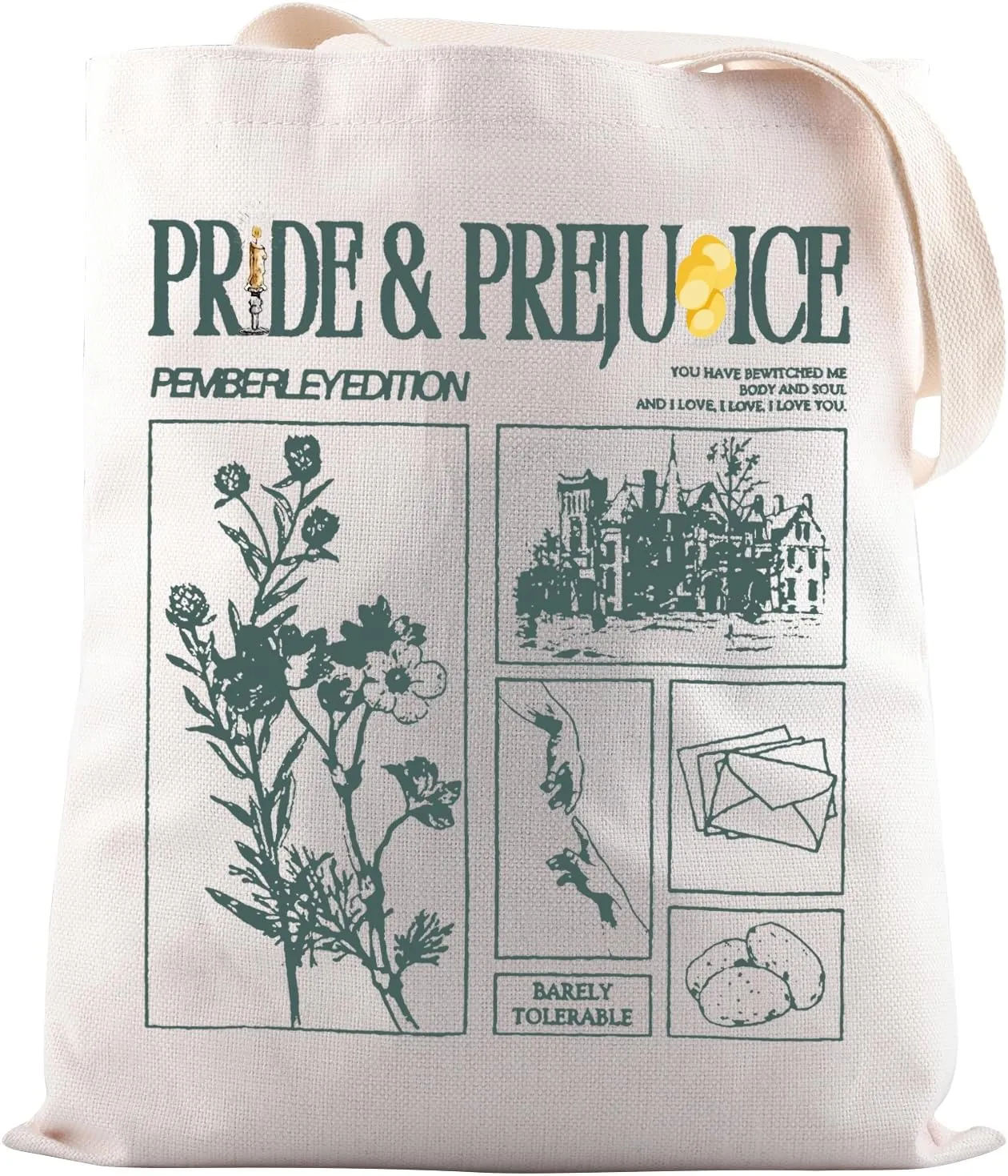 JNIAP Reader Bookworm Gift Literature Literary Book Tote Bag Book Lover Gift